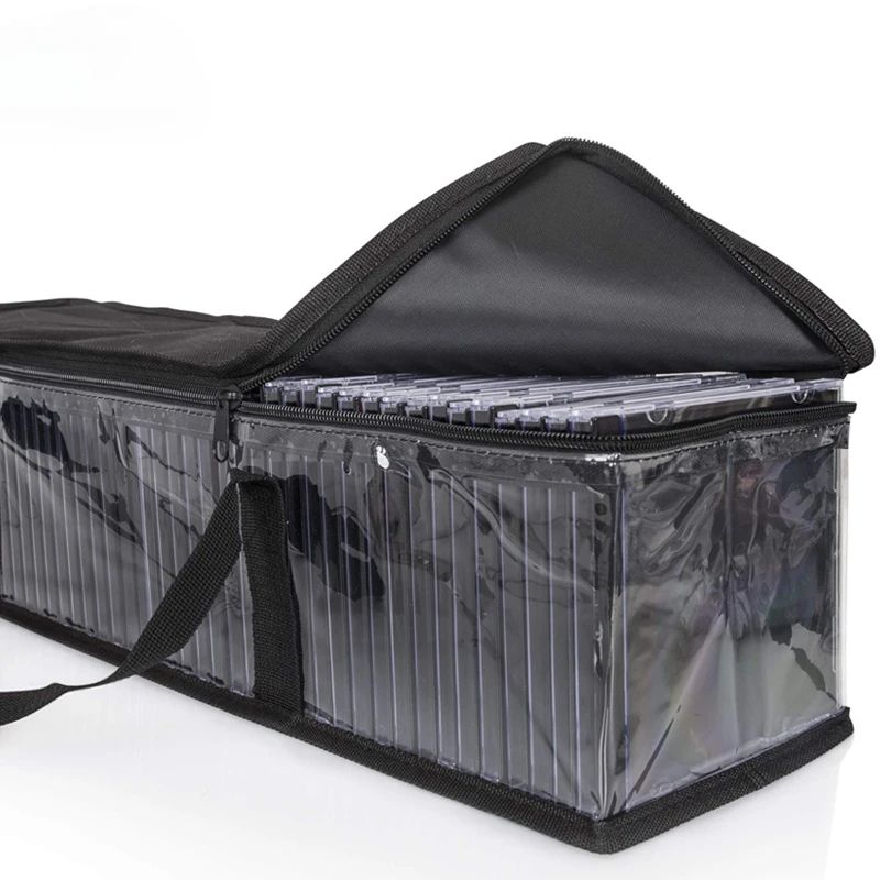 Large Clear Zipper Storage Bag For DVDs CDs Comics Portable Transparent Collection Organizer 3
