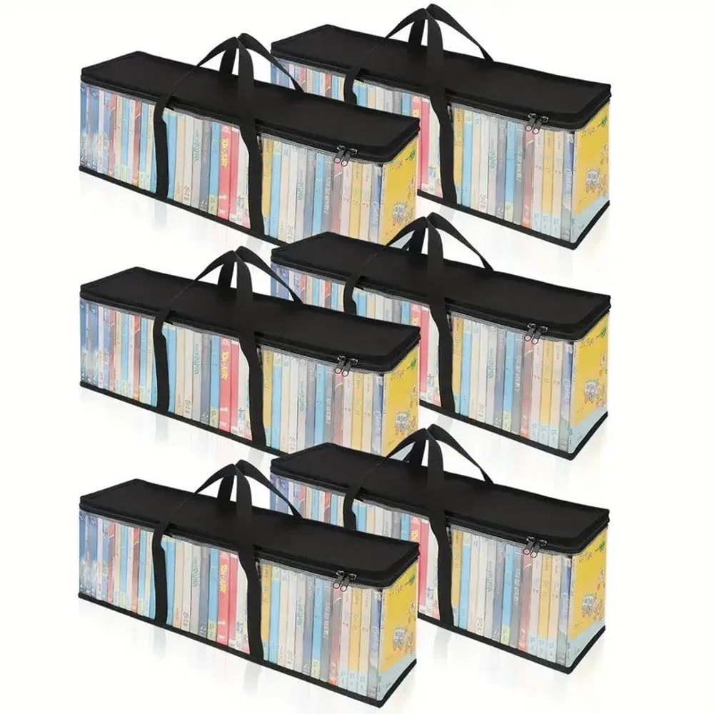 Large Clear Zipper Storage Bag For DVDs CDs Comics Portable Transparent Collection Organizer 9