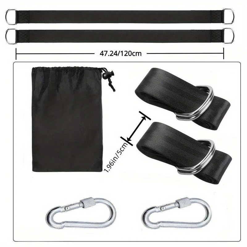 Outdoor Swing Hammock With Safety Belt Portable Hammock Swing Strap Kit For Backyard Travel 2