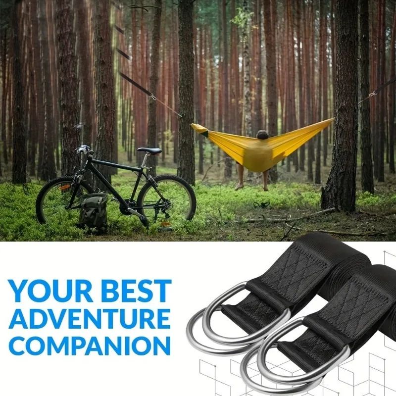 Outdoor Swing Hammock With Safety Belt Portable Hammock Swing Strap Kit For Backyard Travel 3
