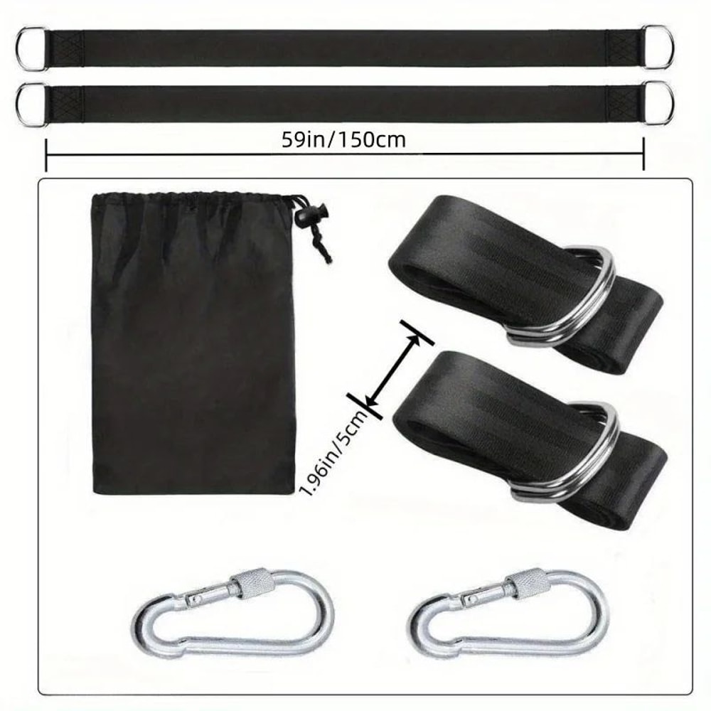 Outdoor Swing Hammock With Safety Belt Portable Hammock Swing Strap Kit For Backyard Travel 7