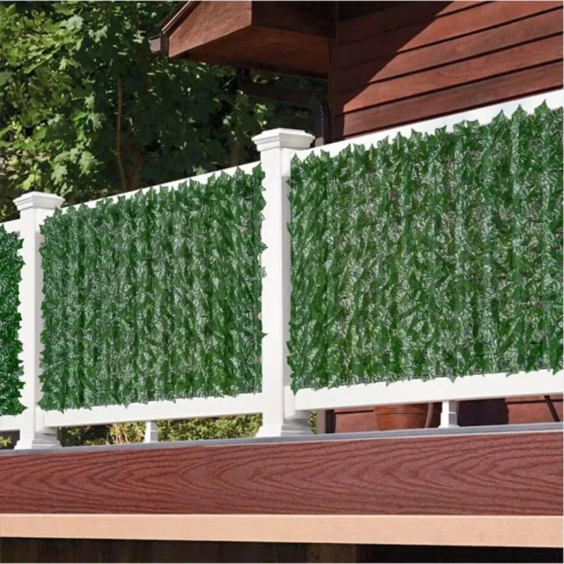 LushShield 1M3M Artificial Privacy Fence Screen Realistic Green Leaf Fence Panels For Garden Balco 2
