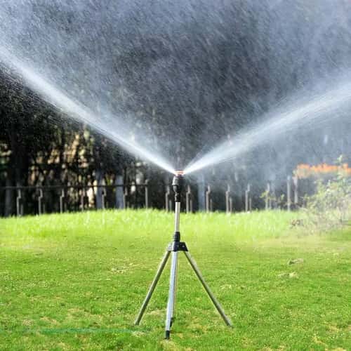 Premium 360° Automatic Rotating Tripod Garden Sprinkler Stand - Stainless Steel Irrigation & Lawn Watering Tool