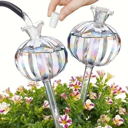 glass self-watering plant bulbs - automatic watering globes for indoor plants
