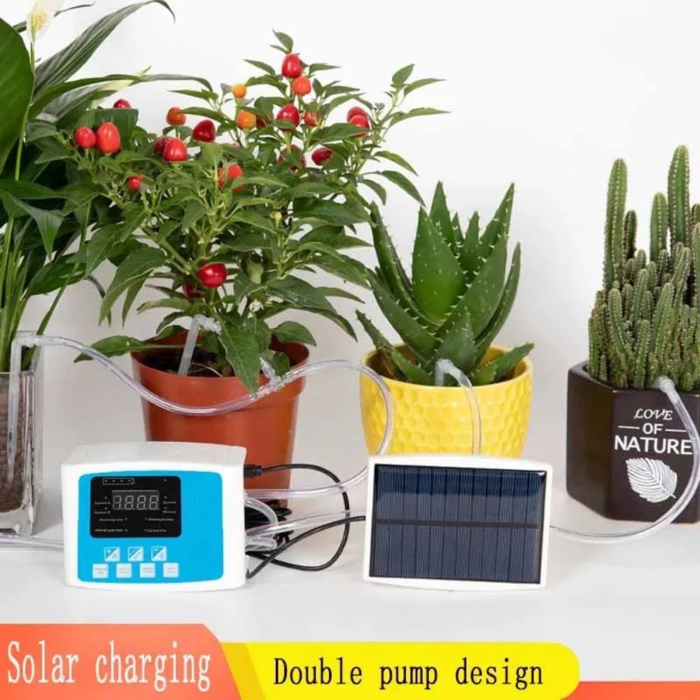 Solar Smart DualZone Garden Irrigation Controller Automatic Drip Watering System 2