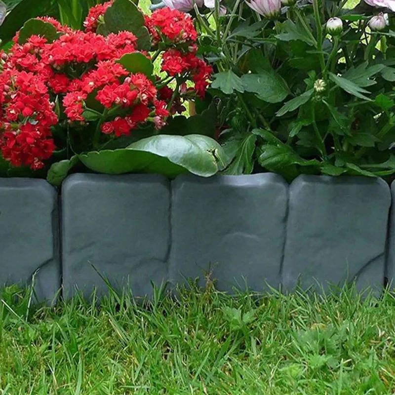 Imitation Stone Garden Fence NoDig Border Stakes For Garden Border Edging 510pc Set 3