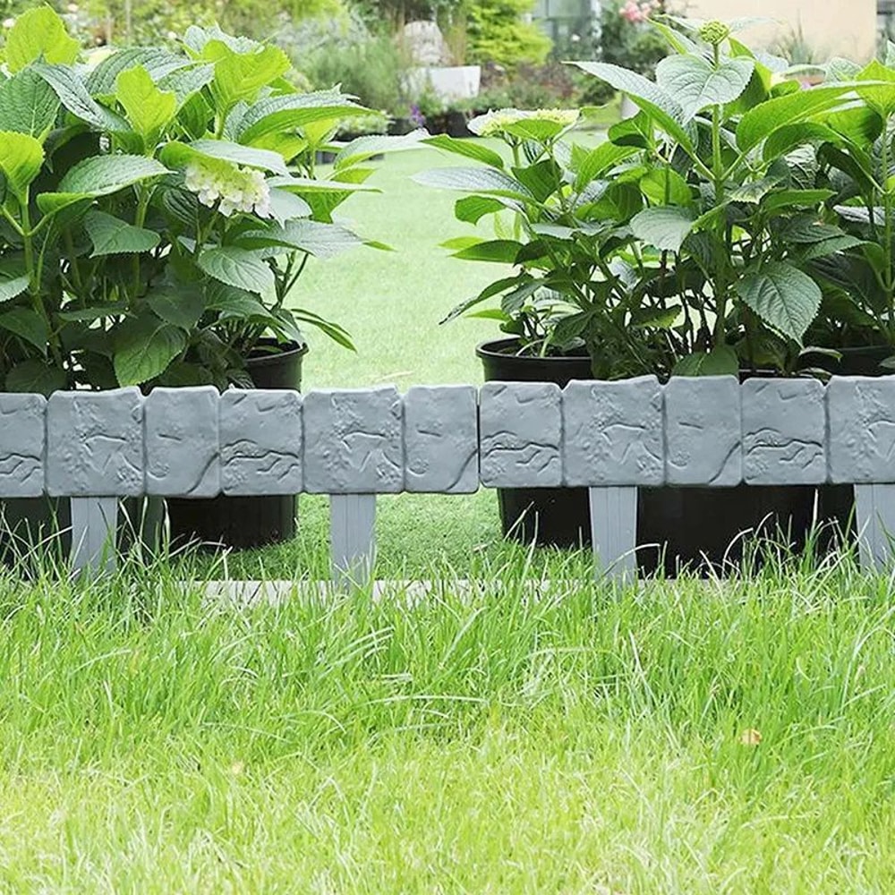 Imitation Stone Garden Fence NoDig Border Stakes For Garden Border Edging 510pc Set 5