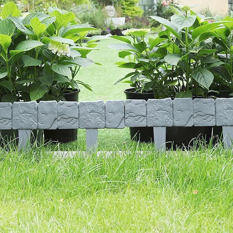 Imitation Stone Garden Fence NoDig Border Stakes For Garden Border Edging 510pc Set 5