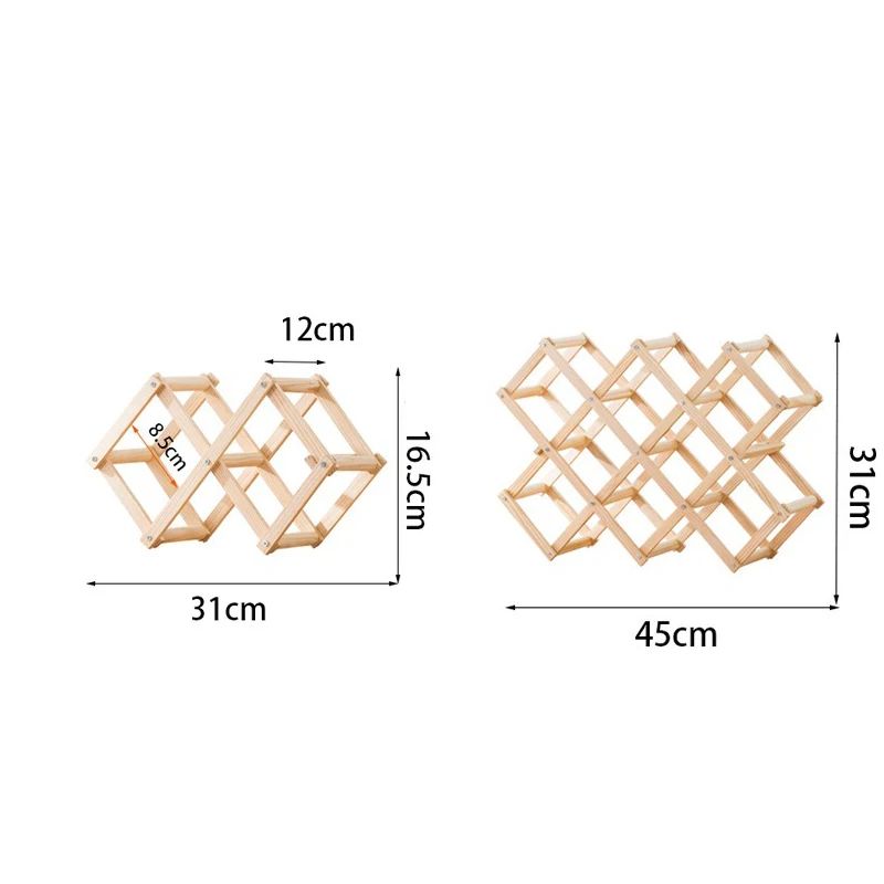 Foldable Wooden Wine Rack Countertop Organizer 310 Bottle Display Holder Stand 3