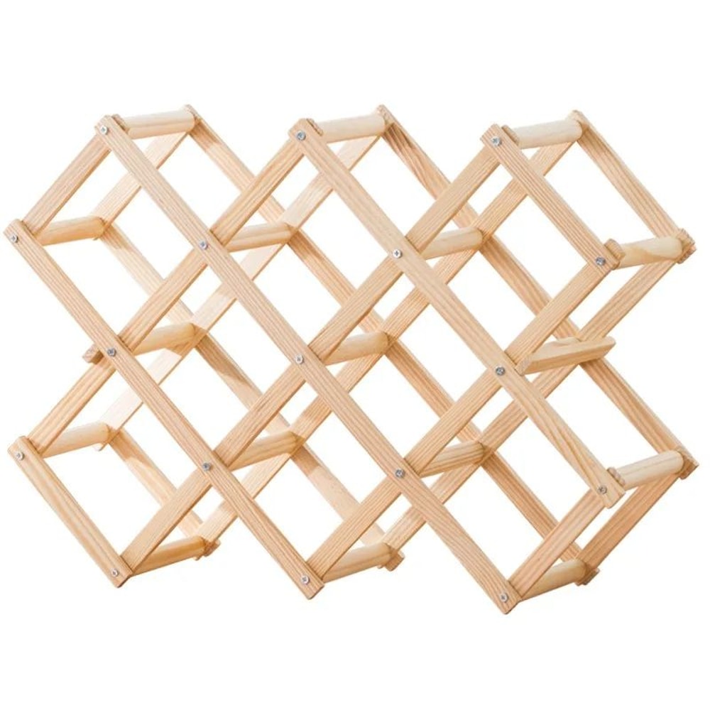 Foldable Wooden Wine Rack Countertop Organizer 310 Bottle Display Holder Stand 5