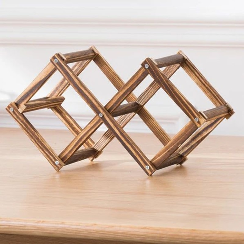 Foldable Wooden Wine Rack Countertop Organizer 310 Bottle Display Holder Stand 6