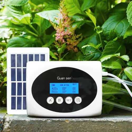 Solar Smart Drip Irrigation System with Dual Pump Automatic Watering Timer