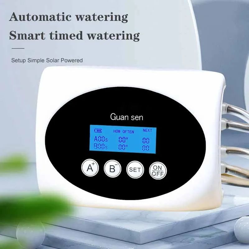 Solar Smart Drip Irrigation System With Dual Pump Automatic Watering Timer 2