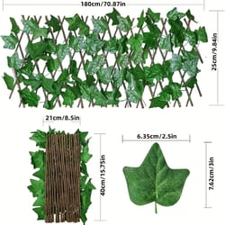 artificial ivy telescopic garden fence with faux green leaves