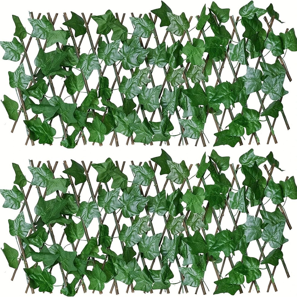 Artificial Ivy Telescopic Garden Fence With Faux Green Leaves 6