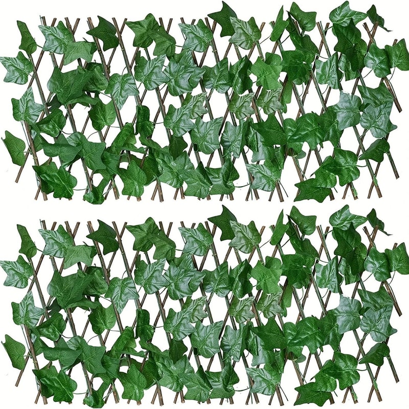 Artificial Ivy Telescopic Garden Fence With Faux Green Leaves 6