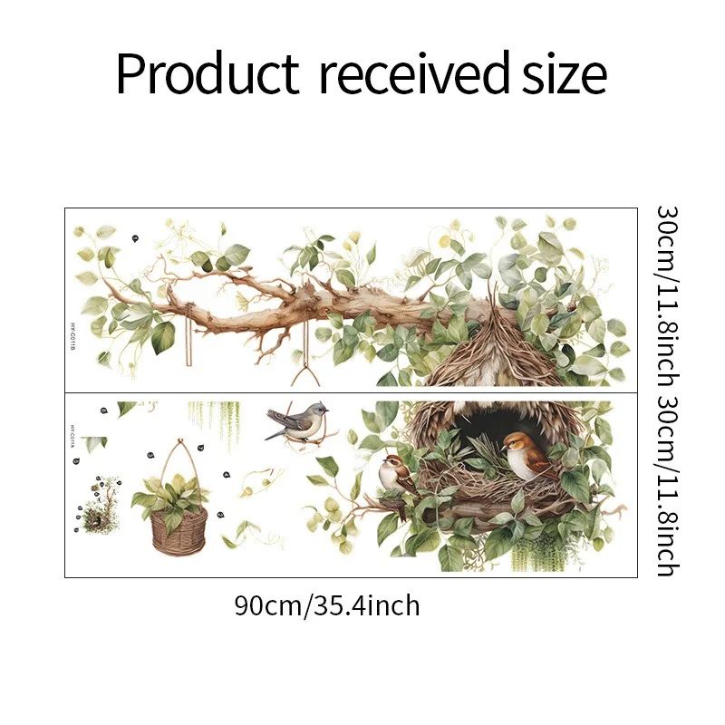 NatureInspired Bird Wall Decals Elegant Branch Nest SelfAdhesive Vinyl Wall Decor For Living Room 5