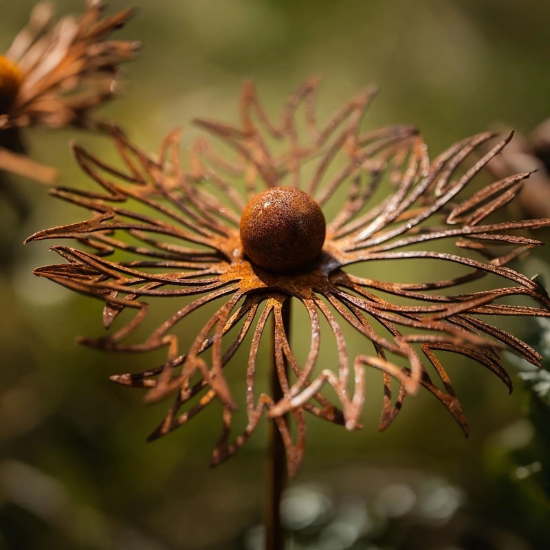 Rustic Bluebonnet Metal Garden Stake Weathered Iron Yard Art Accent 1