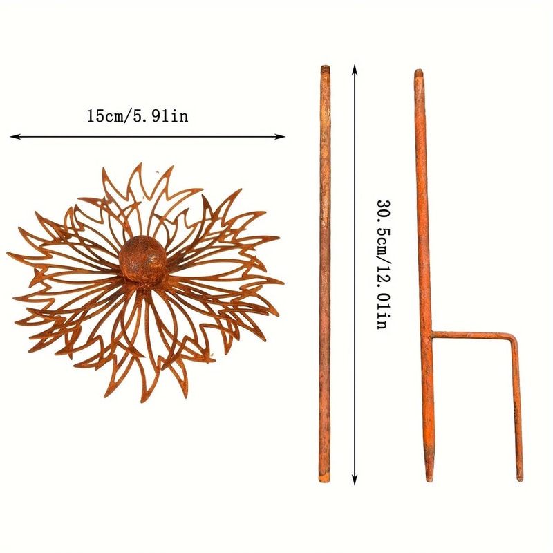 Rustic Bluebonnet Metal Garden Stake Weathered Iron Yard Art Accent 2