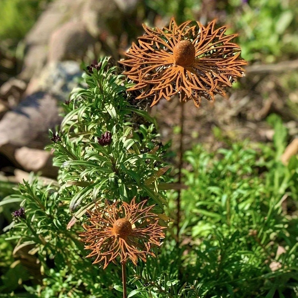 Rustic Bluebonnet Metal Garden Stake Weathered Iron Yard Art Accent 5