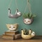 Ceramic Hanging Sloth Planter Pot Cute Animal Hanging Succulent Planter For Indoor Decor 2