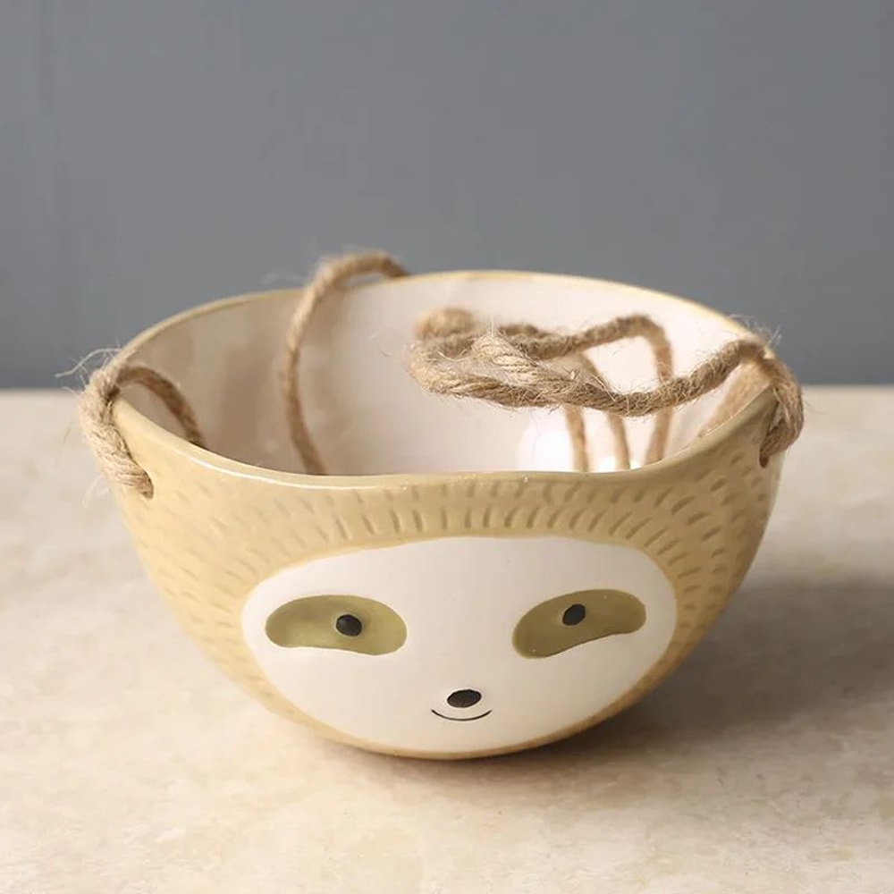 Ceramic Hanging Sloth Planter Pot Cute Animal Hanging Succulent Planter For Indoor Decor 3