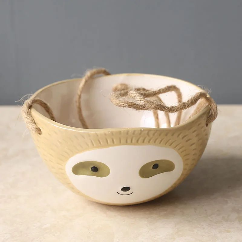 Ceramic Hanging Sloth Planter Pot Cute Animal Hanging Succulent Planter For Indoor Decor 3