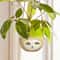 Ceramic Hanging Sloth Planter Pot Cute Animal Hanging Succulent Planter For Indoor Decor 5