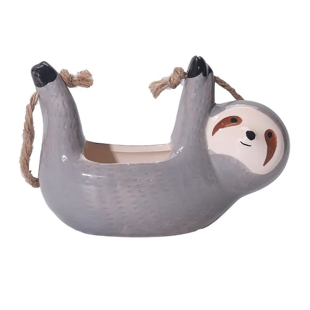Ceramic Hanging Sloth Planter Pot Cute Animal Hanging Succulent Planter For Indoor Decor 6