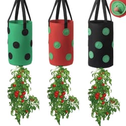 premium vertical garden hanging grow bag planter – 13-hole felt planting system