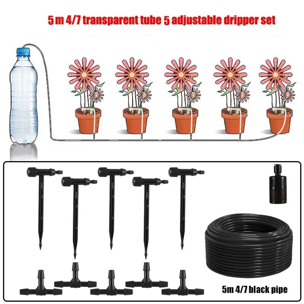 QuietFlow Adjustable Drip Irrigation Kit For 47mm Hose Pots Garden Greenhouse 7