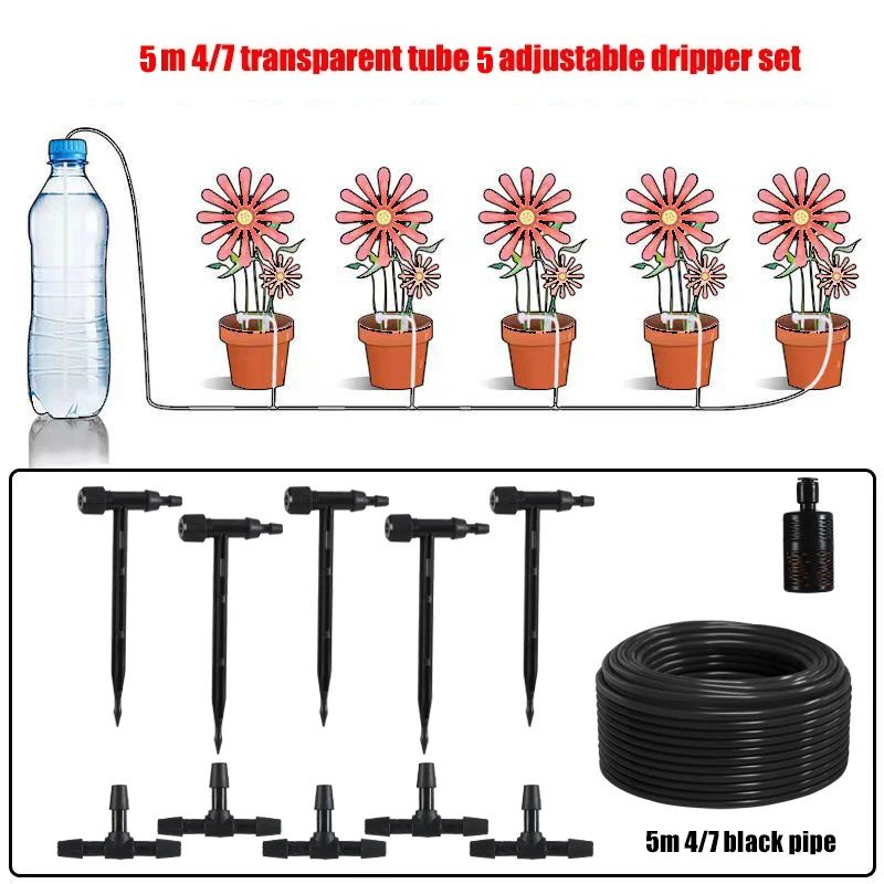 QuietFlow Adjustable Drip Irrigation Kit For 47mm Hose Pots Garden Greenhouse 7