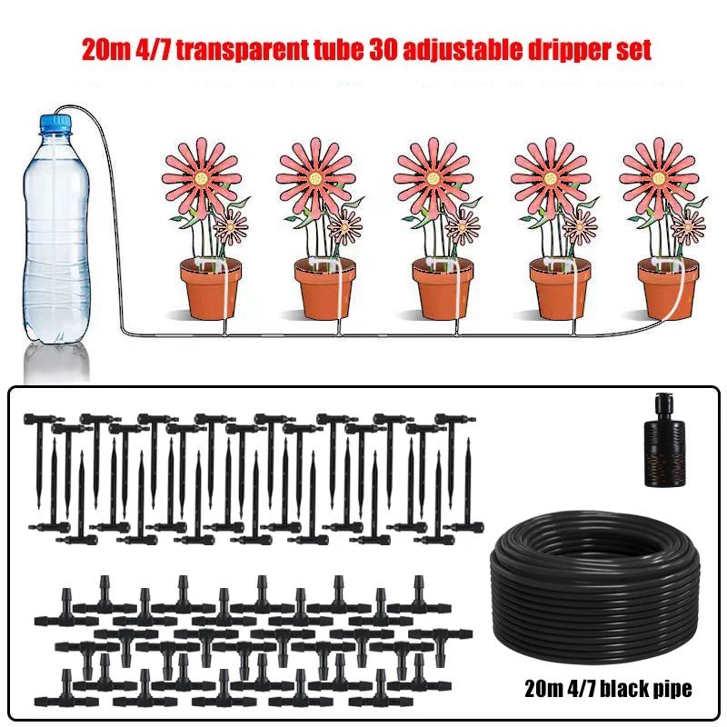 QuietFlow Adjustable Drip Irrigation Kit For 47mm Hose Pots Garden Greenhouse 13