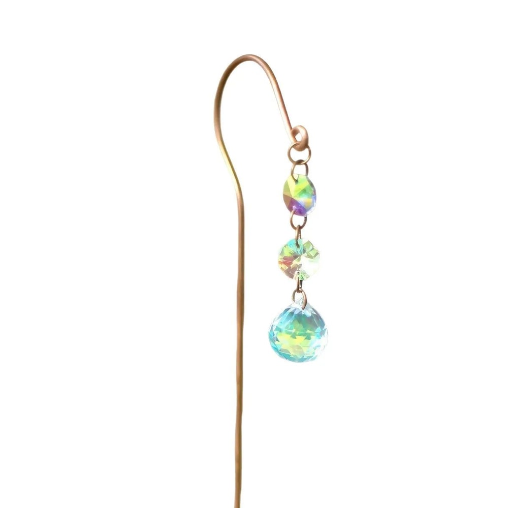 Elegant Crystal Sun Catcher Plant Decor Hanging Ornament With Decorative Stump Ball 3