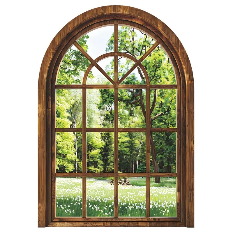 Realistic 3D Fake Window Wall Decor With Removable Plant Wall Stickers Peel Stick Home Wall Decal 4