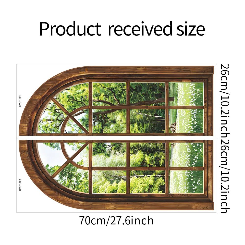Realistic 3D Fake Window Wall Decor With Removable Plant Wall Stickers Peel Stick Home Wall Decal 5