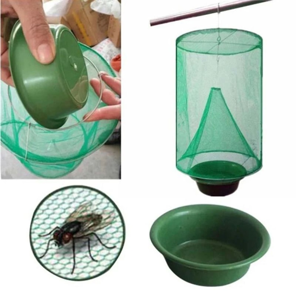 Premium Reusable Hanging Fly Trap HeavyDuty Outdoor Garden Fly Catcher Pest Control Cage 1