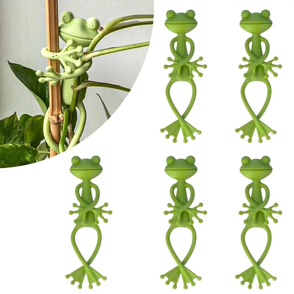 Cute Frog Plant Support Clips 135pcs Reusable Frog Plant Stand Flower Pot Hugger For Vines Stems 0