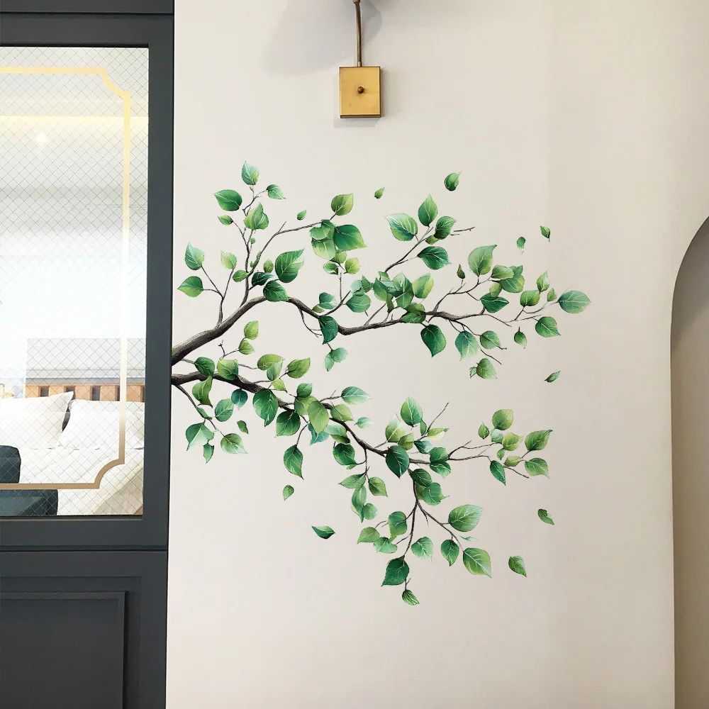 Elegant Botanical Branch Leaf Wall Decals Removable Nature Wall Decor Stickers For Home Office 3