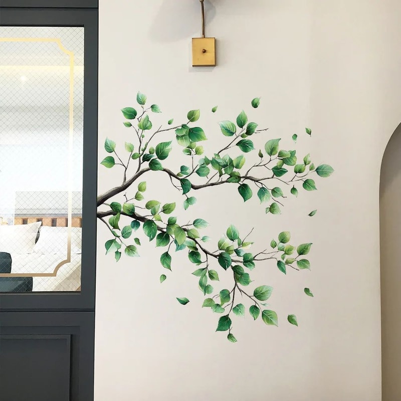 Elegant Botanical Branch Leaf Wall Decals Removable Nature Wall Decor Stickers For Home Office 3
