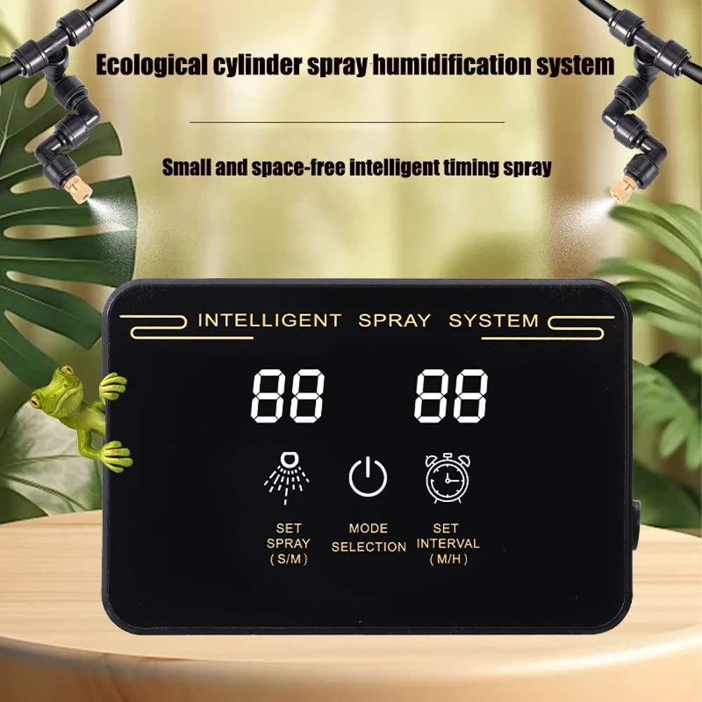 RainforestPro Automatic Terrarium Misting System With Timer Dual 360 Nozzles Smart Reptile Humidi 1