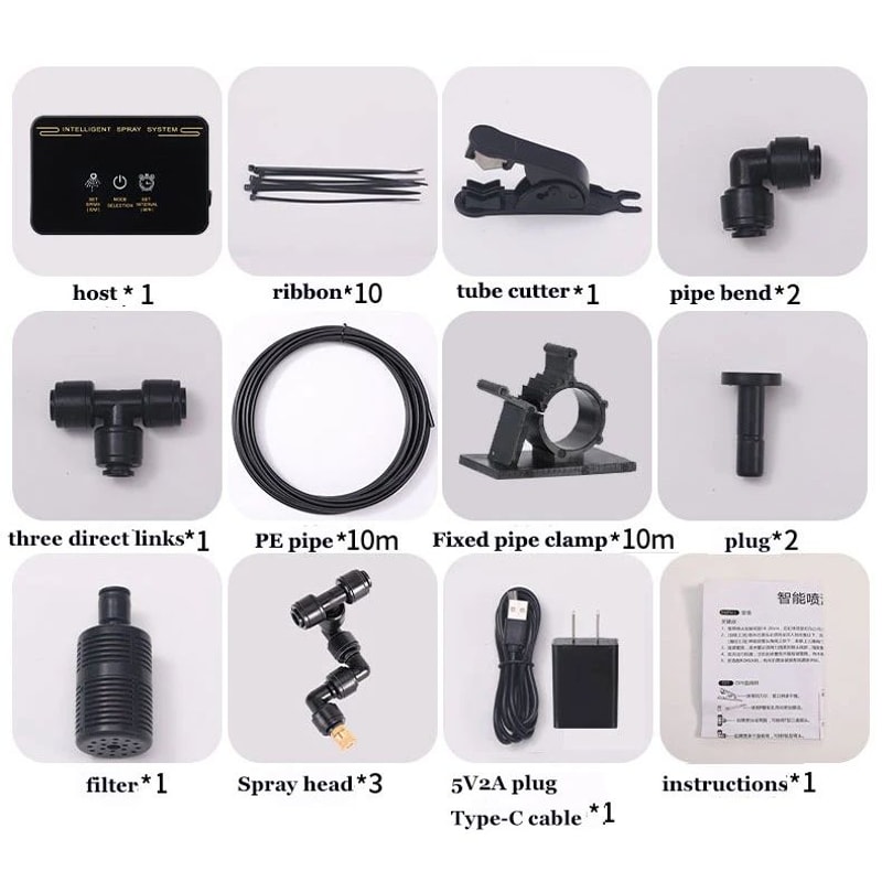 RainforestPro Automatic Terrarium Misting System With Timer Dual 360 Nozzles Smart Reptile Humidi 6