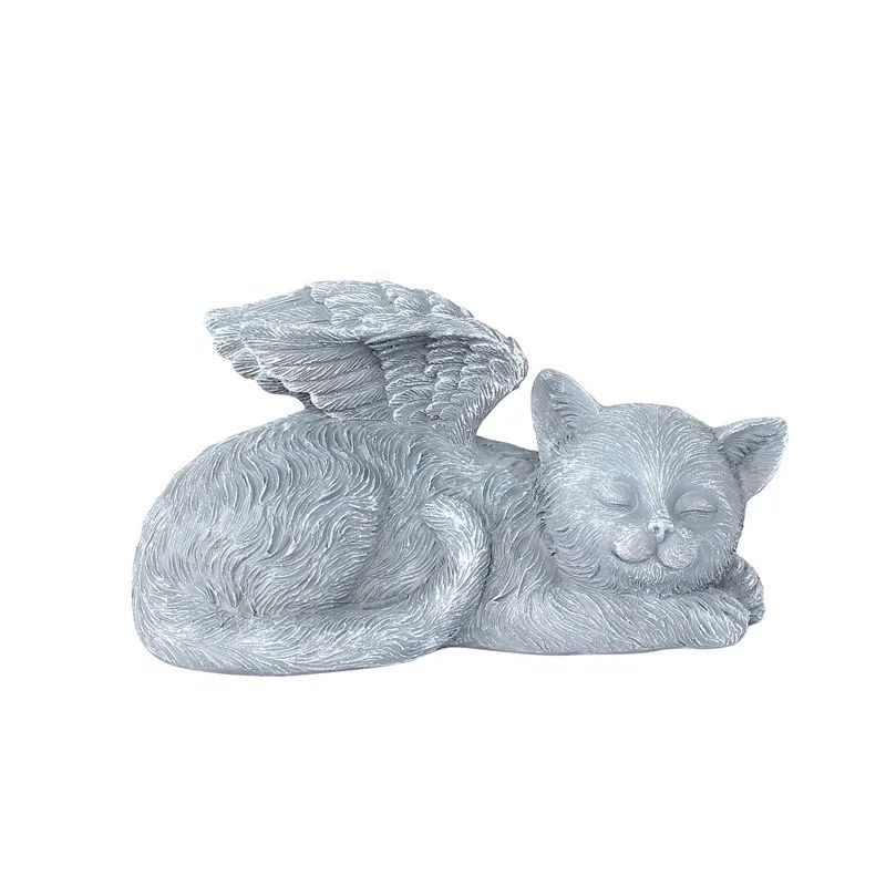 Angel Pet Statue Resin Garden Ornament For Outdoor Decor Cat Or Dog With Wings 4