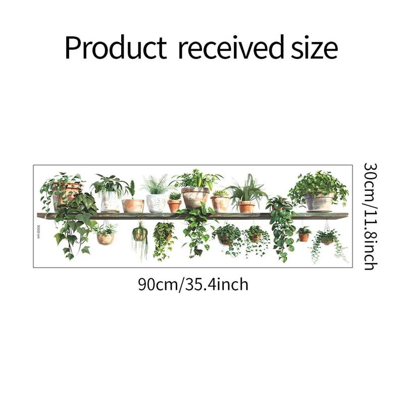 Cartoon Flower Shelf Wall Stickers Peel And Stick Removable Wall Decals For Bedroom Living Room 5