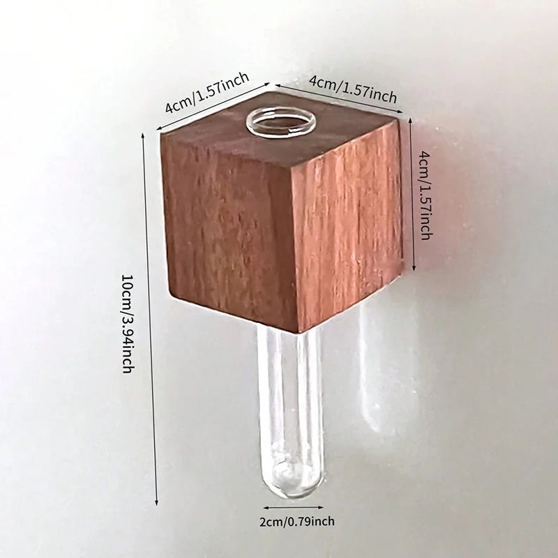 Wooden Magnetic Test Tube Vase For Fridge Decor Mini Bud Vase Fridge Magnet Flower Vase 2