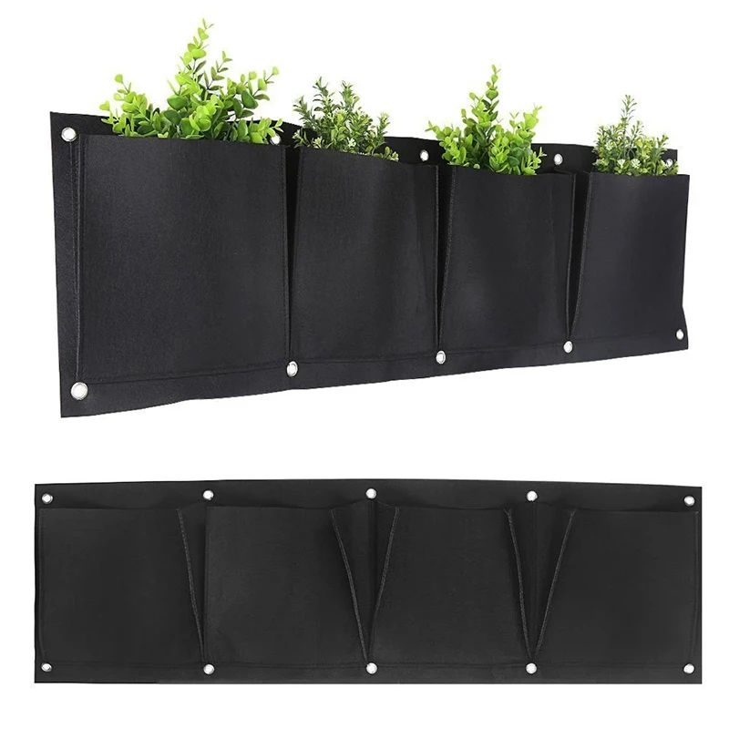 Vertical Garden Wall Grow Bag Planter SpaceSaving Outdoor Herb Vegetable Pocket Planters 2