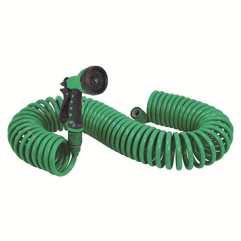 EVA Recoil Coiled Garden Hose With 8Function Sprayer Lightweight Recoil Garden Hose For Pet Bathin 3