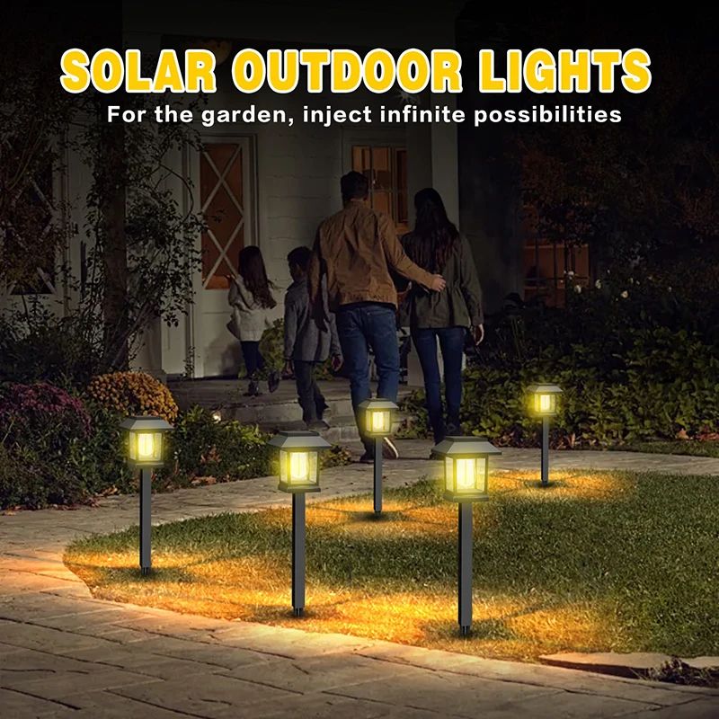 2Pack Solar Pathway Lights Outdoor Waterproof Auto OnOff Garden Walkway Stakes 5