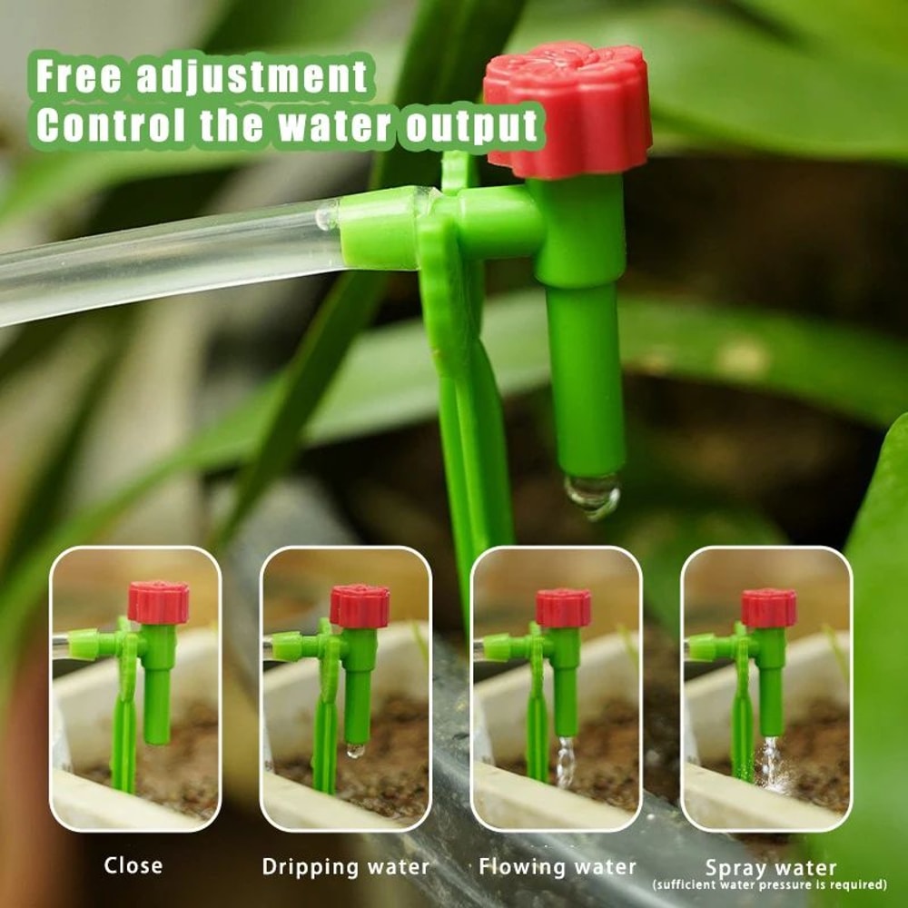 Garden Adjustable Drip Irrigation Kit With Regulating Valve 47mm Irrigation Hose Micro Drippers For 1