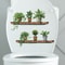 Green Potted Plant Shelf Peel And Stick Wall Decor Sticker For Bathroom Toilet Living Room 0